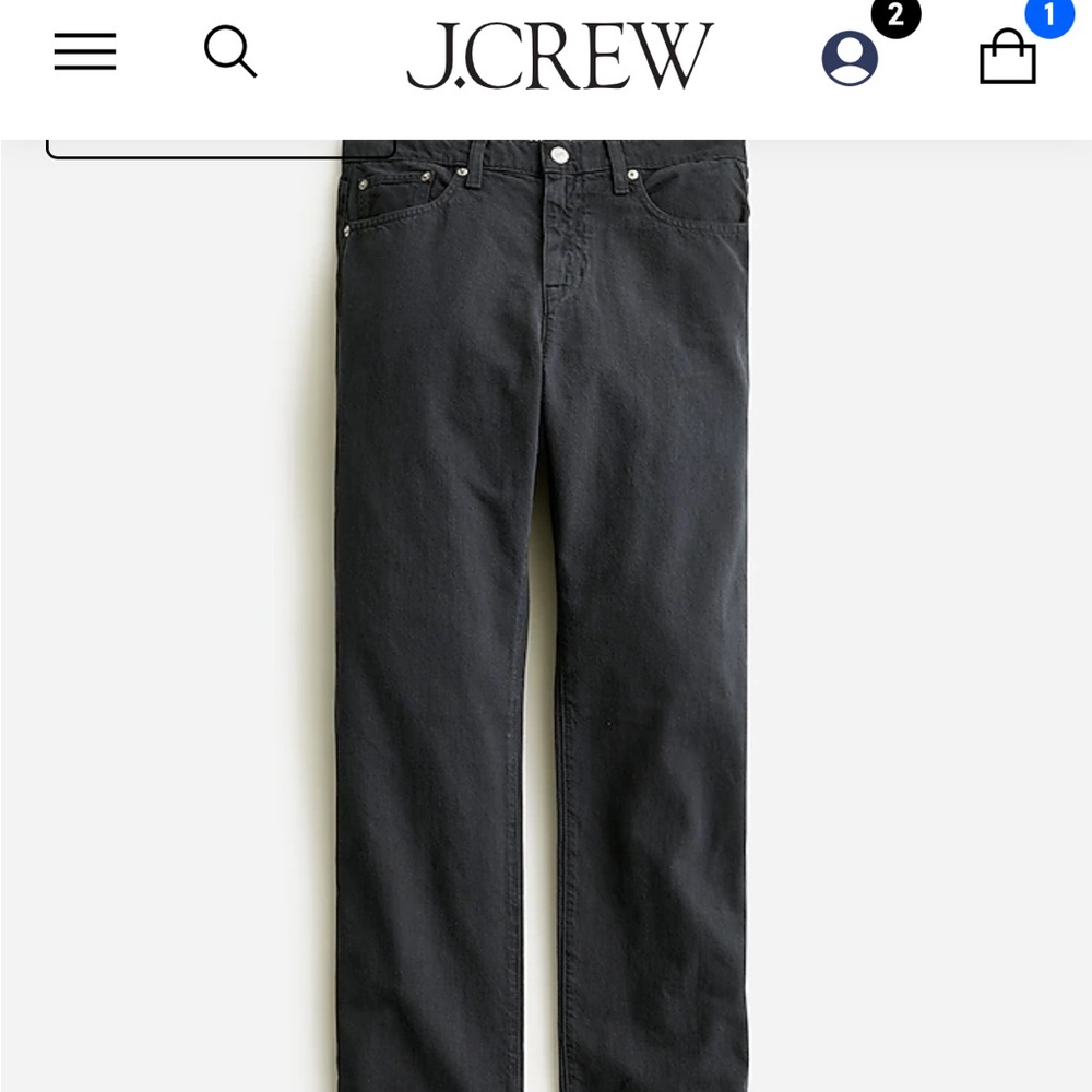 Garment-dyed slouchy-straight jean